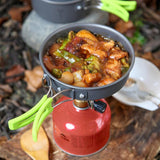 Portable Camping Tableware Cooking Set Outdoor Cookware Pan Pot Bowl