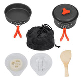 Portable Camping Tableware Cooking Set Outdoor Cookware Pan Pot Bowl