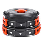 Portable Camping Tableware Cooking Set Outdoor Cookware Pan Pot Bowl