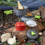 Portable Camping Tableware Cooking Set Outdoor Cookware Pan Pot Bowl