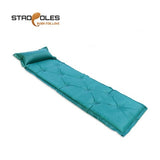 Portable Single Camping Mat With Pillow Inflatable Mattress Hike Beach