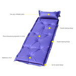 Portable Single Camping Mat With Pillow Inflatable Mattress Hike Beach