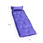 Portable Single Camping Mat With Pillow Inflatable Mattress Hike Beach