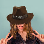 Sombrero Hombre Winter Cowboy Hat Men & Women's Woven Western Cowboy