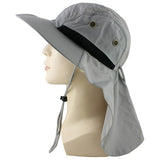 Summer Sun Hat Bucket Men Women Boonie Hat with Neck Flap Outdoor UV