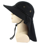 Summer Sun Hat Bucket Men Women Boonie Hat with Neck Flap Outdoor UV
