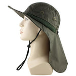 Summer Sun Hat Bucket Men Women Boonie Hat with Neck Flap Outdoor UV