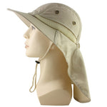 Summer Sun Hat Bucket Men Women Boonie Hat with Neck Flap Outdoor UV