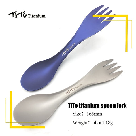 TiTo Outdoor Camping Picnic titanium Spoon Tableware titanium alloy