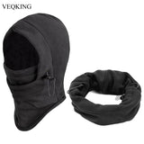 VEQKING Winter Windproof Hiking Caps,Men Warm Thermal Fleece Balaclava