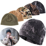 Winter Fleece Hats Windproof Men Women Outdoor Hiking Caps Warm Fleece