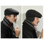 Winter Newsboy Hat With Earflaps Beret Dad Hat Winter Warm Hats for