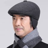 Winter Newsboy Hat With Earflaps Beret Dad Hat Winter Warm Hats for