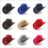 Women's Men's Wool Hollow Western Cowboy Hat With Fashion Belt Size 56