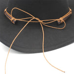 Women's Men's Wool Hollow Western Cowboy Hat With Fashion Belt Size 56