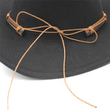 Women's Men's Wool Hollow Western Cowboy Hat With Fashion Belt Size 56