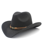 Women's Men's Wool Hollow Western Cowboy Hat With Fashion Belt Size 56